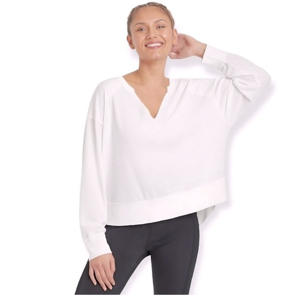 JoyLab Waffle Knit Vneck Long Sleeve Swing Top - Picture 1 of 5